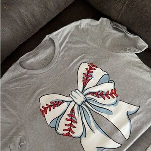 Gray Kids Shirt with Bow Design